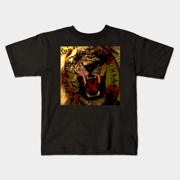 Jah Rasta Lion Power Kids T-Shirt by rastaseed